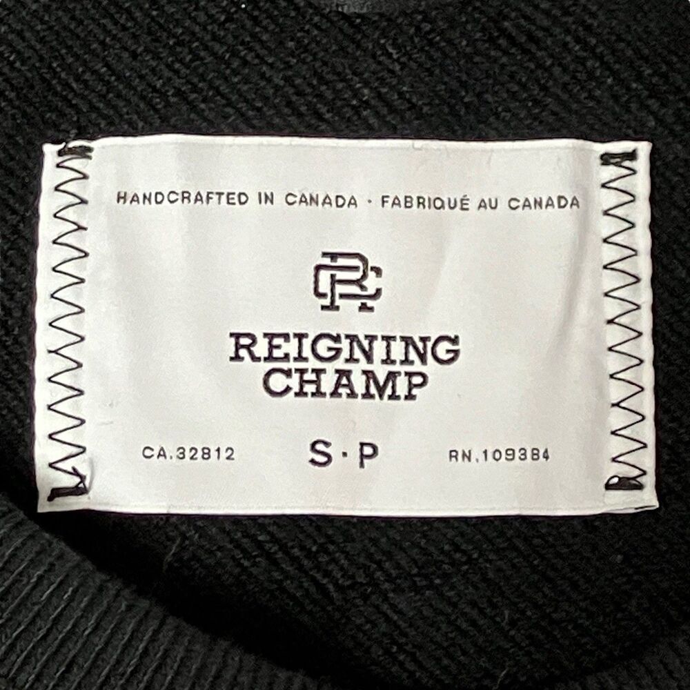 Reigning Champ Mens S Black‎ Cotton Crewneck Sweatshirt Logo Athletic Streetwear - Picture 5 of 12